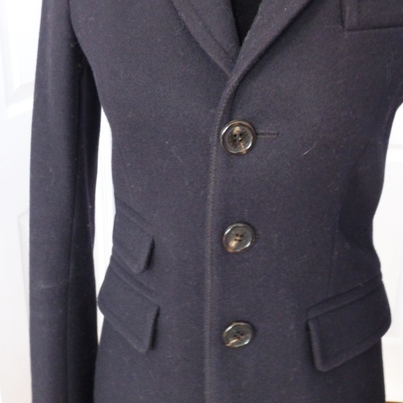 DSQUARED2 Tailored Wool Coat Size 38 Dark Navy - Picture 4 of 13
